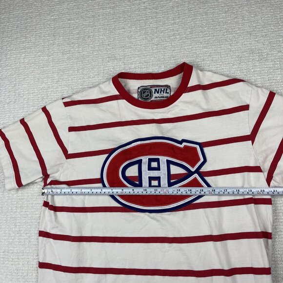 Vintage ILANCO NHL Montreal Canadiens Retro Stripped T-shirt Men’s Sz Medium *** - Picture 9 of 16